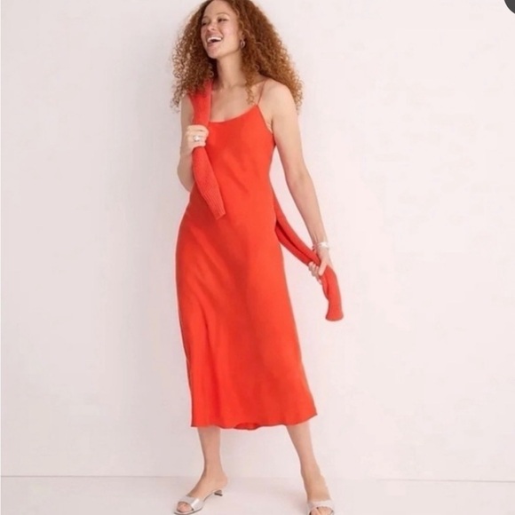 J. Crew Dresses & Skirts - J. Crew Gwyneth Cupro-Blend Slip Dress in Persimmon Size 10